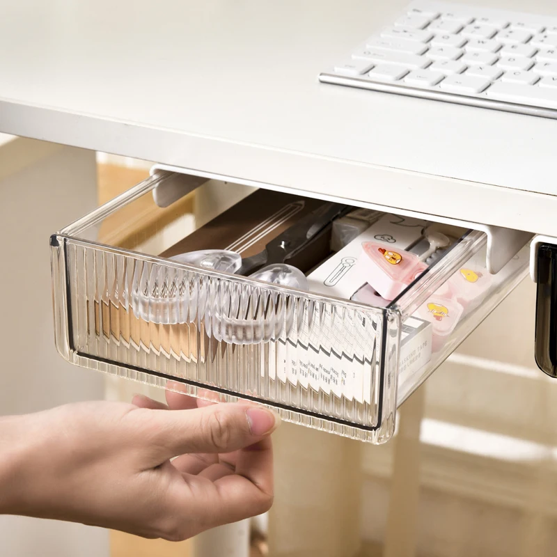 Drawer Under The Desk Storage Box Desktop Holder Office Desk Student Stationery  Drawer Organizer for Kitchen Bedroom