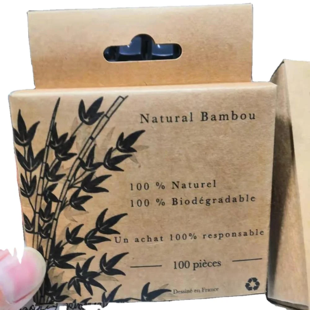 Упаковка в бумажную коробку, 100% хлопок, Очищающий макияж, уход за кожей, ватные палочки