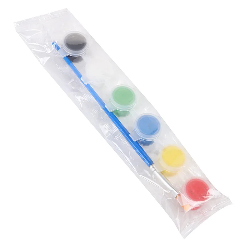 Wholesale bulk supply 6pcs 2ml Acrylic Paint Set 12/6 colors with brush for children, school, office
