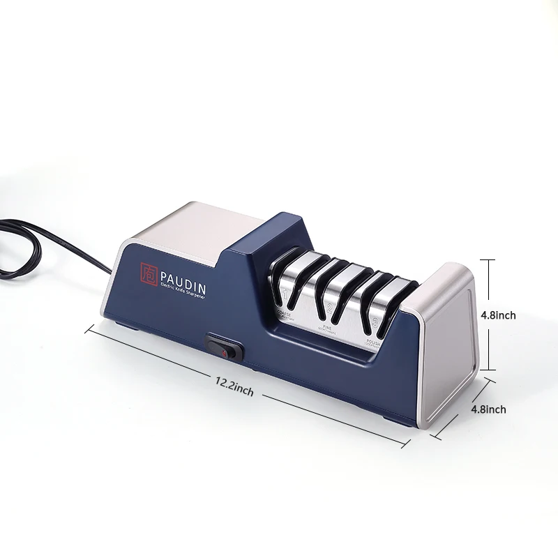 Professional Angle 3 in 1 Safety Professional Motorized Kitchen Tool Electric Knife Sharpener Steel Coarse Fine Knife Sharpener