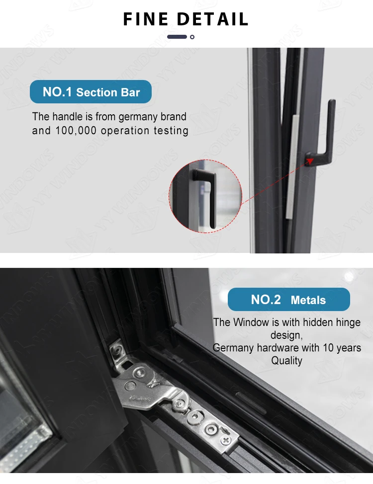 America NFRC standard hurricane proof windows aluminium thermal break tilt and turn   aluminum window