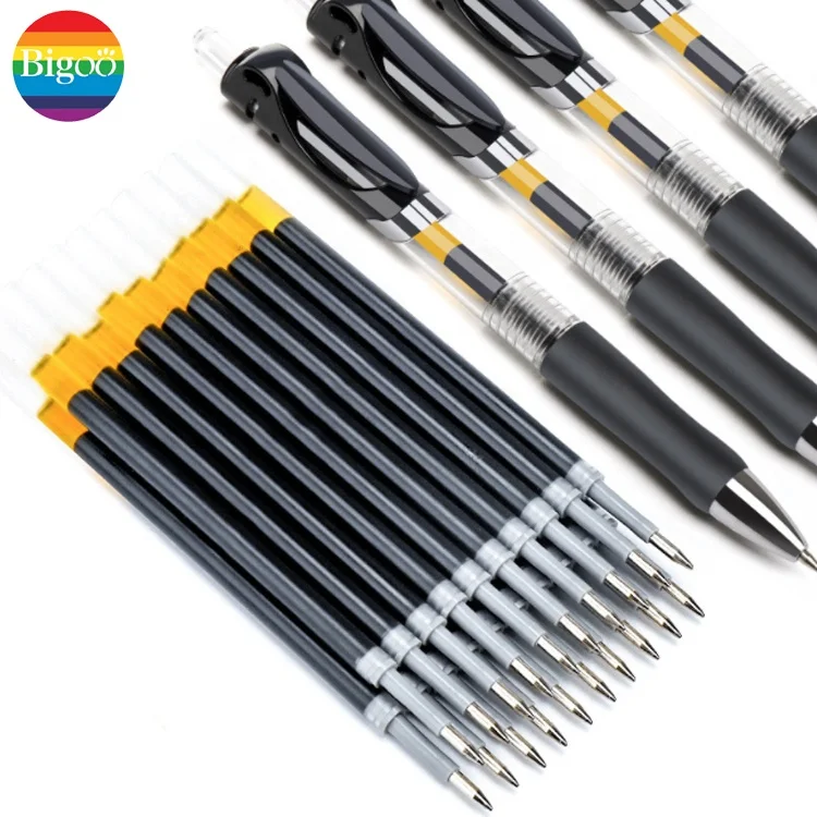 Rolling customized retractable click pen with big capacity blue black red signature roller gel ink pen for office and school