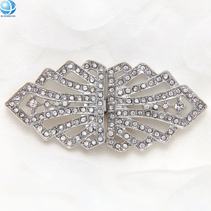 Custom Rhinestone Belt Buckle Closure Sweater Silver Clasp Hook  Wedding Bridal Belt Buckle Button Dress Decor Jewelry