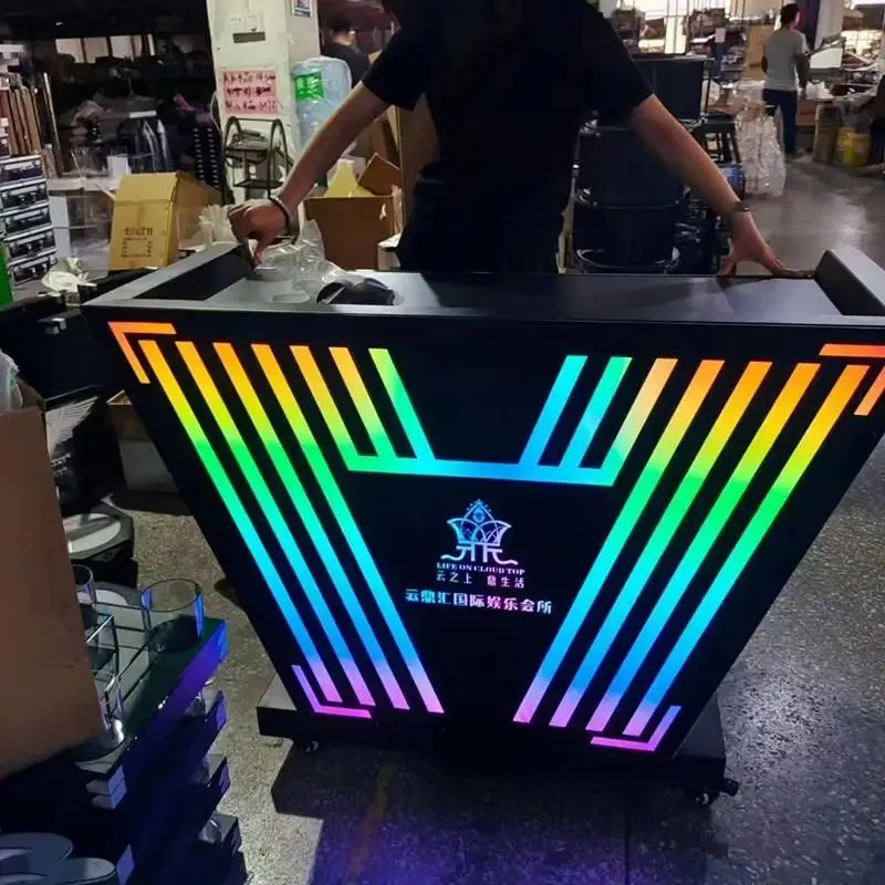 Wholesale Facade Stand DJ Booth LED DJ facade table for Party Events Home Bar Nightclub
