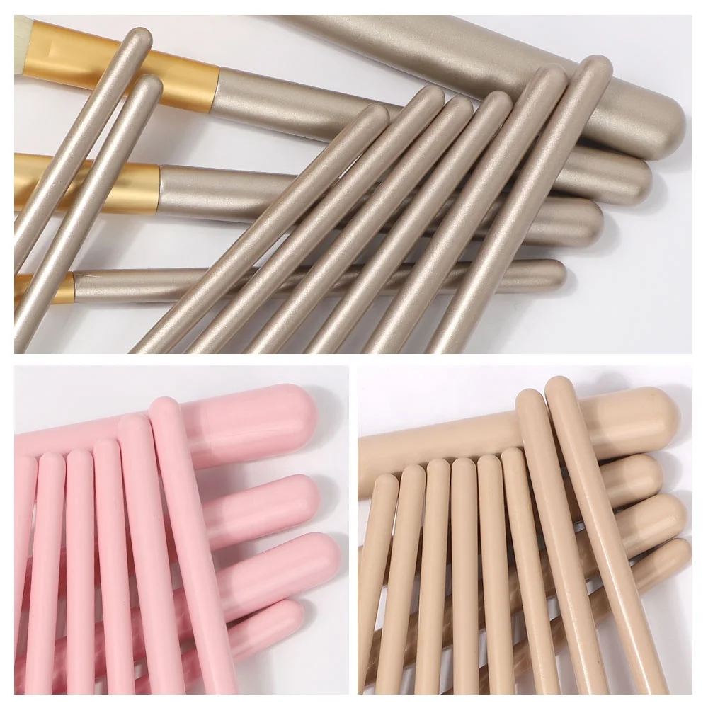 DIAS 12 Pieces Powder Eye Professional High Quality Synthetic Wholesale Vegan Private Label Pink Makeup Brushes