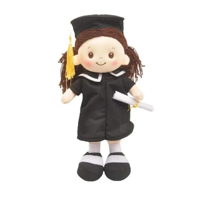 Custom simulation PhD hat little girl doll graduation season gift Custom plush doll gift