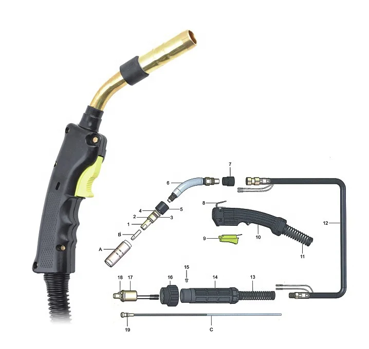 High Quality Mig MMA Welding Machine Wire Mixed Gas Welding Torch