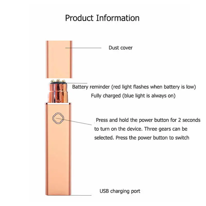 Eye Massager Wand With Heat Lifting Beauty Eye Massage Device Skin Pen Electric Black Hot Patch Beauty Eye Massage Device