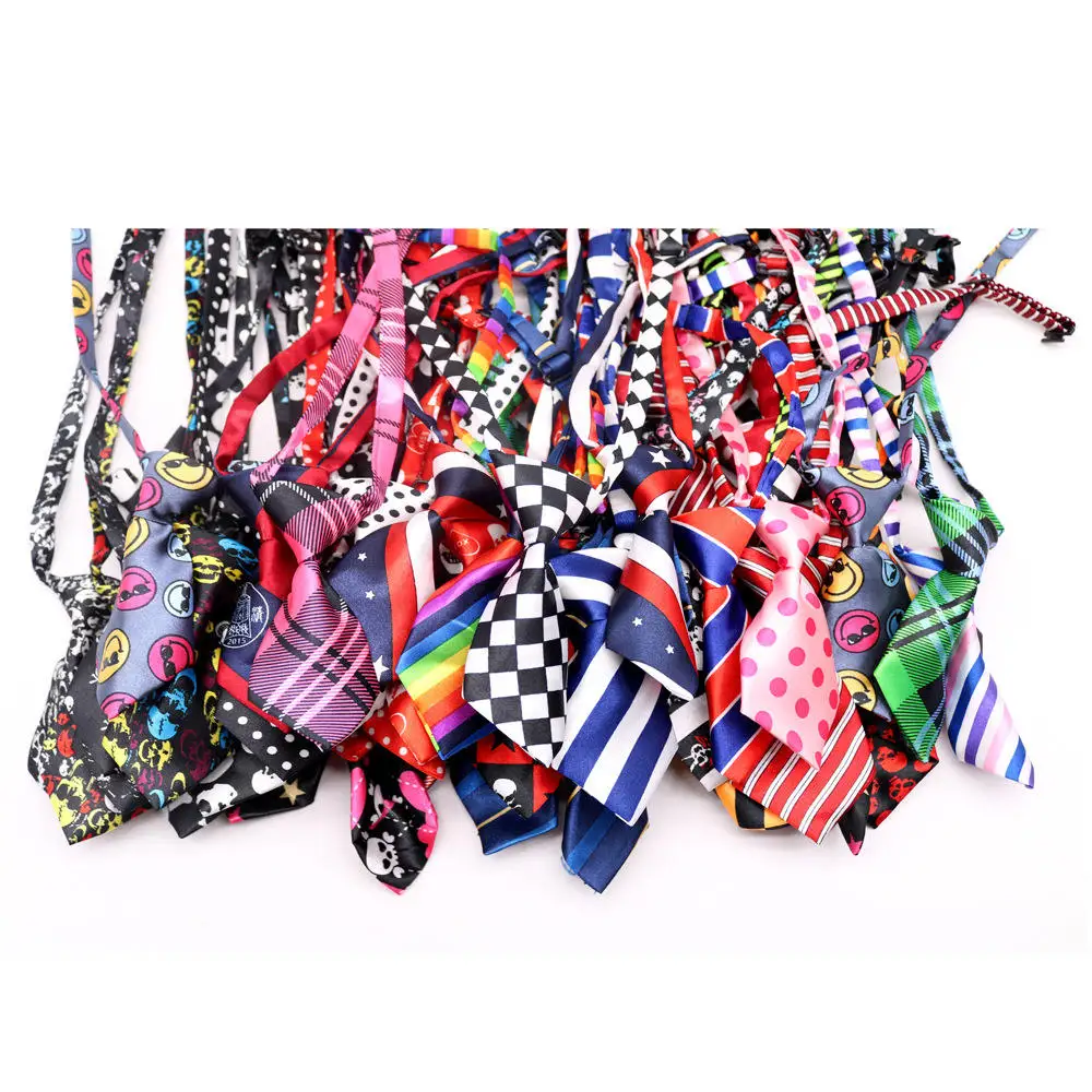 Wholesale Custom Adjustable Grooming Strap Pet Cat Dog Bow Silk Neck Tie Necktie For Collar