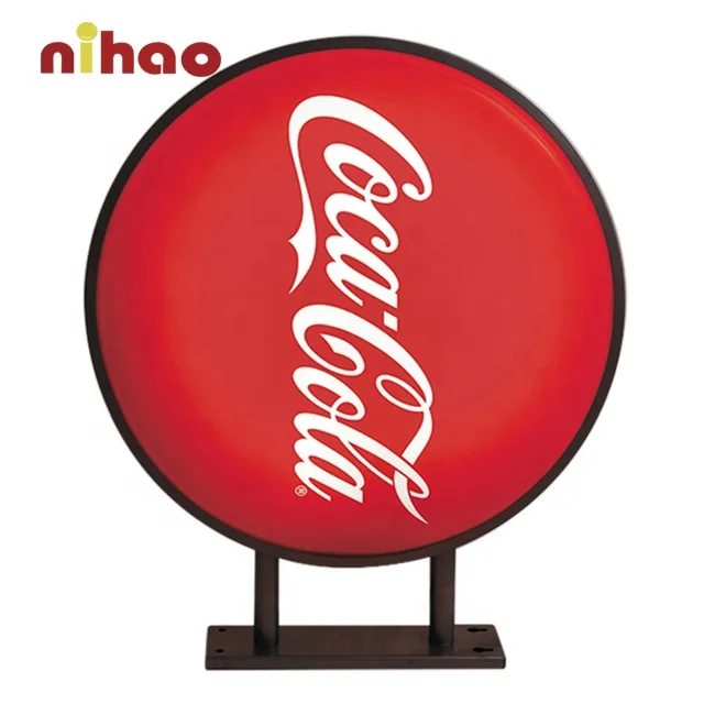 NIHAO Outdoor Indoor Custom Acrylic Round Circle Advertising Led Neon Light Box Sign for Bar Restaurant Promotion
