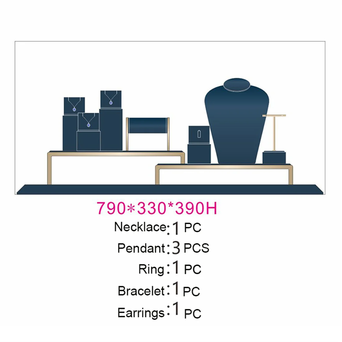 Earrings set rotating floor standing necklace wooden white holder displayer store jewelry display stand for jewelry