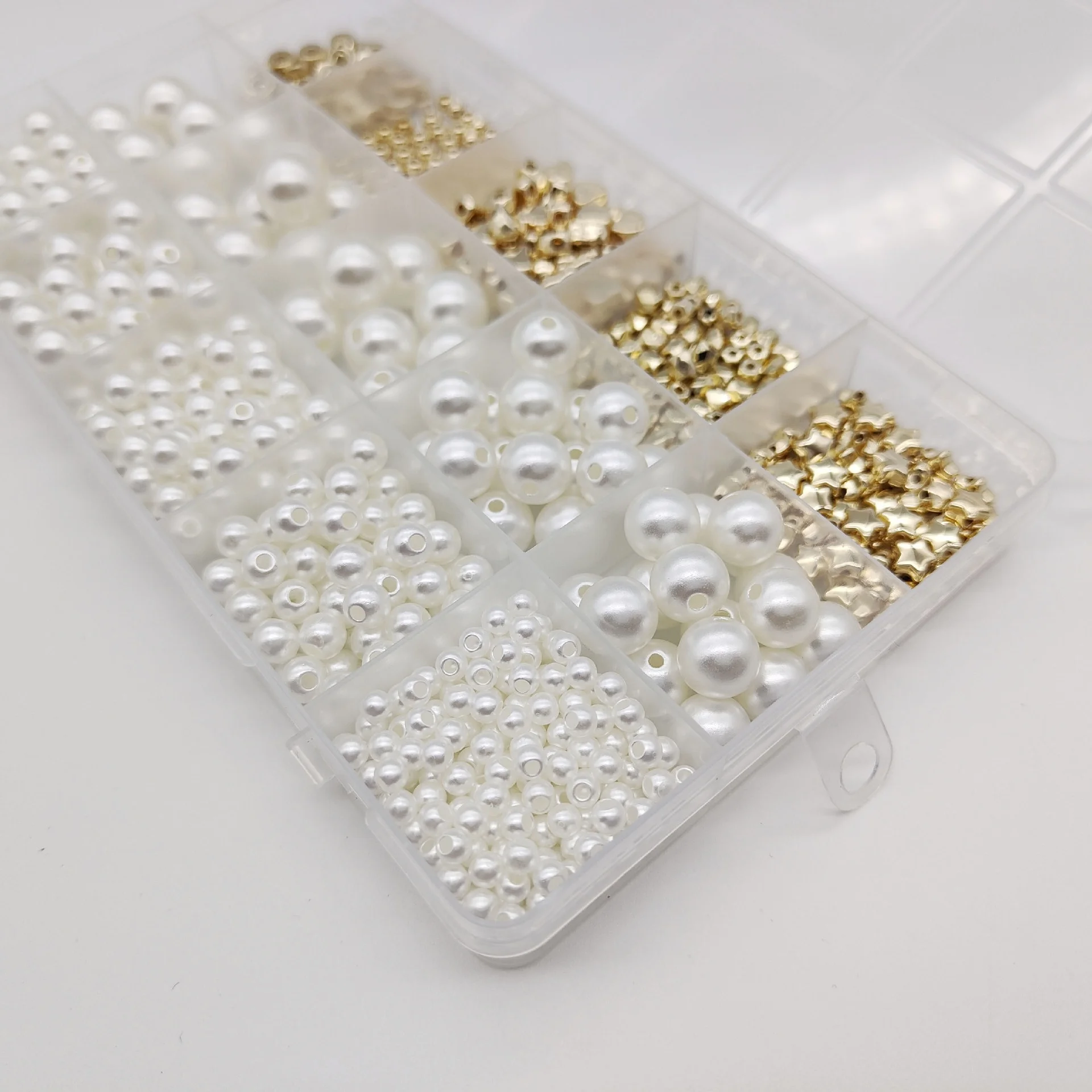 Wholesale Amazon best-selling 15 grid 720 piece boxed pearls, used for DIY jewelry necklace jewelry production