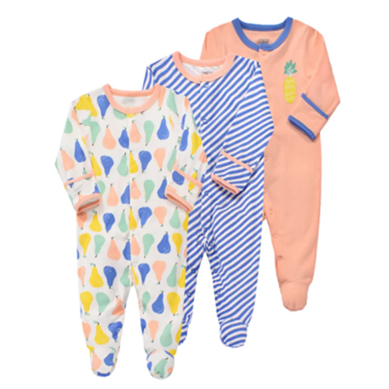 
Newborn Baby Clothes Babies Girl Footed Pajamas Roupa Bebe 2 Pack Long Sleeve 3 6 9 12 Months Infant Boy Jumpsuits 