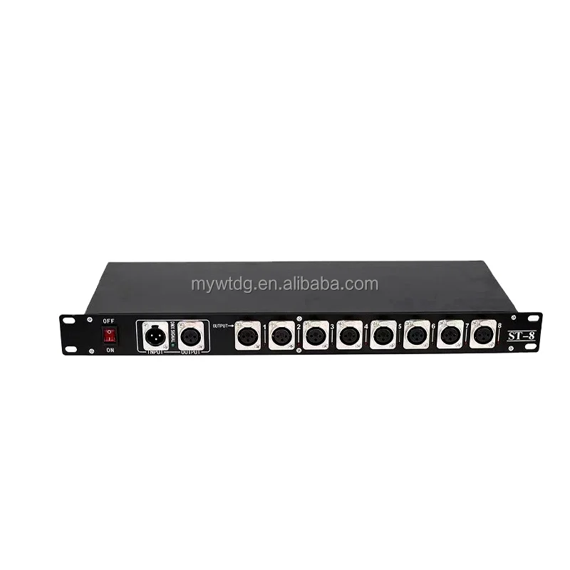 Лучшие продажи многофункциональный DMX усилитель обработки 8-way DMX512 сплиттер сигнала фотоэлектрическая изоляция
