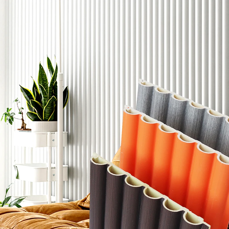 Half-circle Design WPC Great Wall Panel Flexible Wood Plastic Composite Soundproof Waterproof Wall Covering Wood Alternative