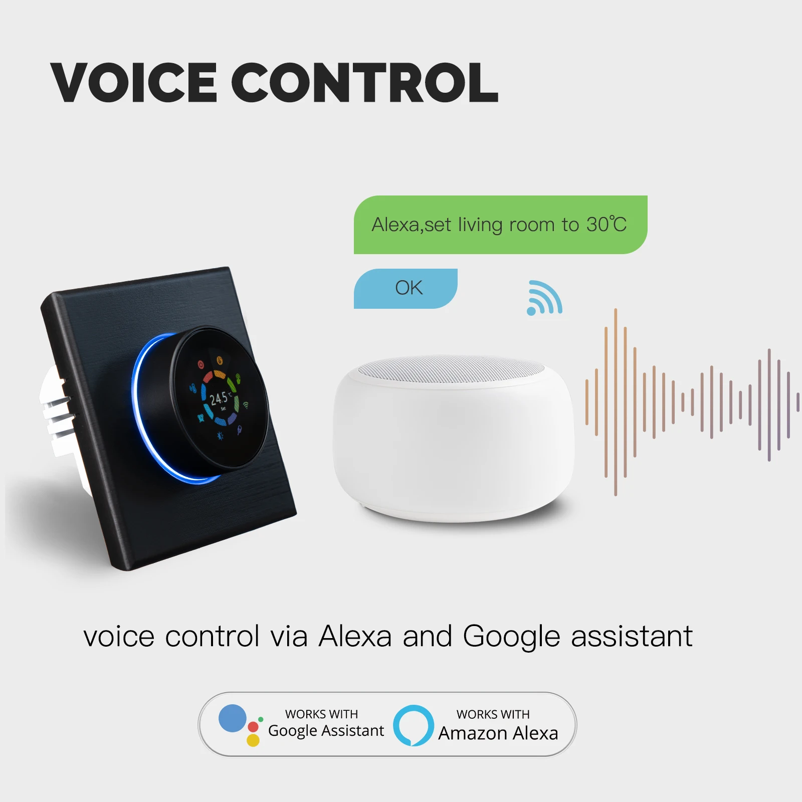 WiFi Smart Home Heating Knob Thermostat Temperature Controller For Water Gas Boiler Electric Heating
