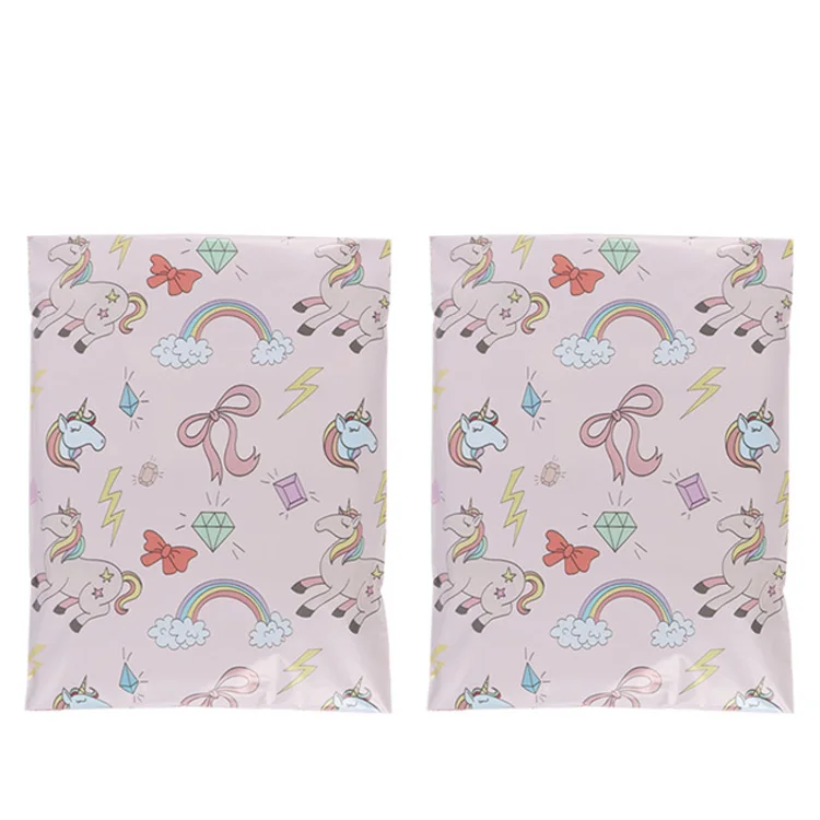 customized logo designs eco-friendly colorful pattern polymailer envelopes postal ldpe plastic packaging poly postage bags