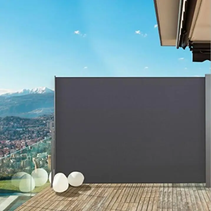 Brown Box Packing Support Dark Gray Retractable Awning Sunshade Screen Outdoor Folding Patio Side Awning Side Sun Shade