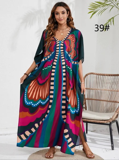 44 colors European and American printed beach sarongs cover up vacation beach dresses bikini sun protection suit outer shawl