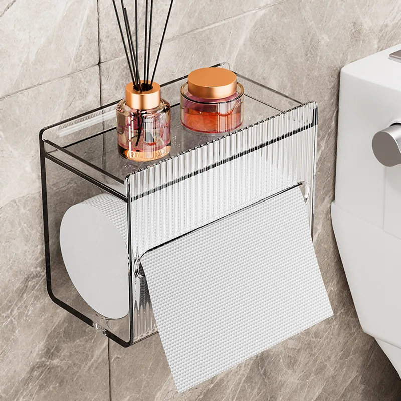 Toilet Tissue Box Household Toilet Paper Box Wall-mounted Paper Box Toilet Paper Roll Rack