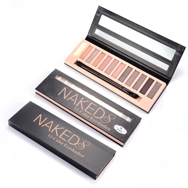 Chinese factory makeup eyeshadow pigment palette private label case with blush