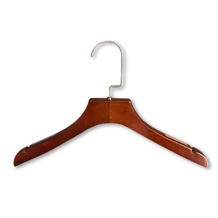 Customized logo of clothing store, luxurious wooden hangers, pants clips, clothing display hangers, pants clips, hanging clips