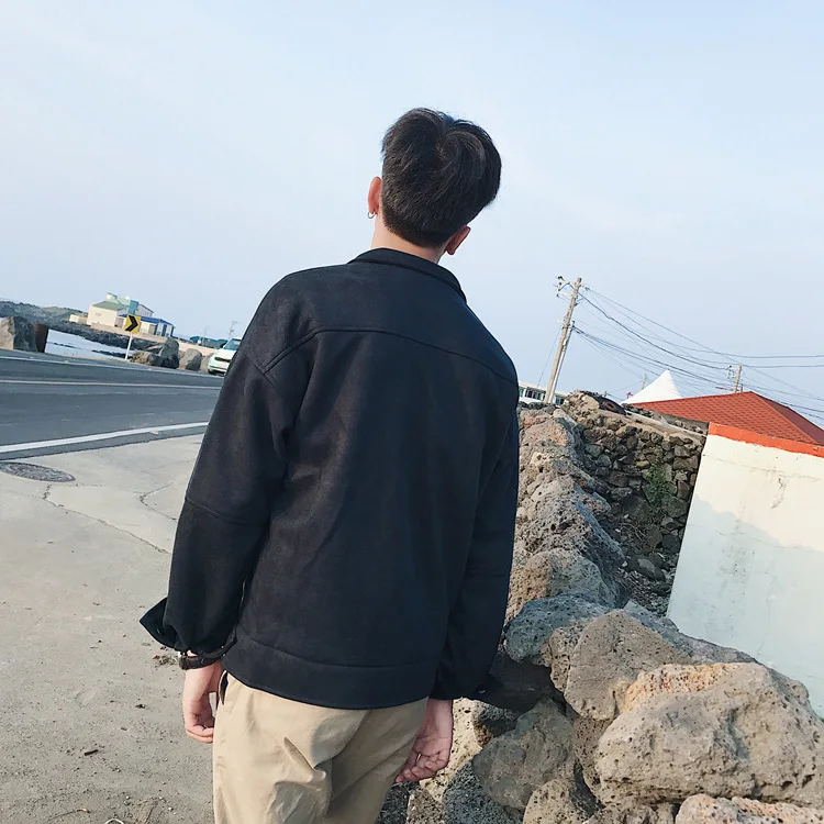 Winter 100% Polyester Wholesale Plain Suede Bomber Jacket