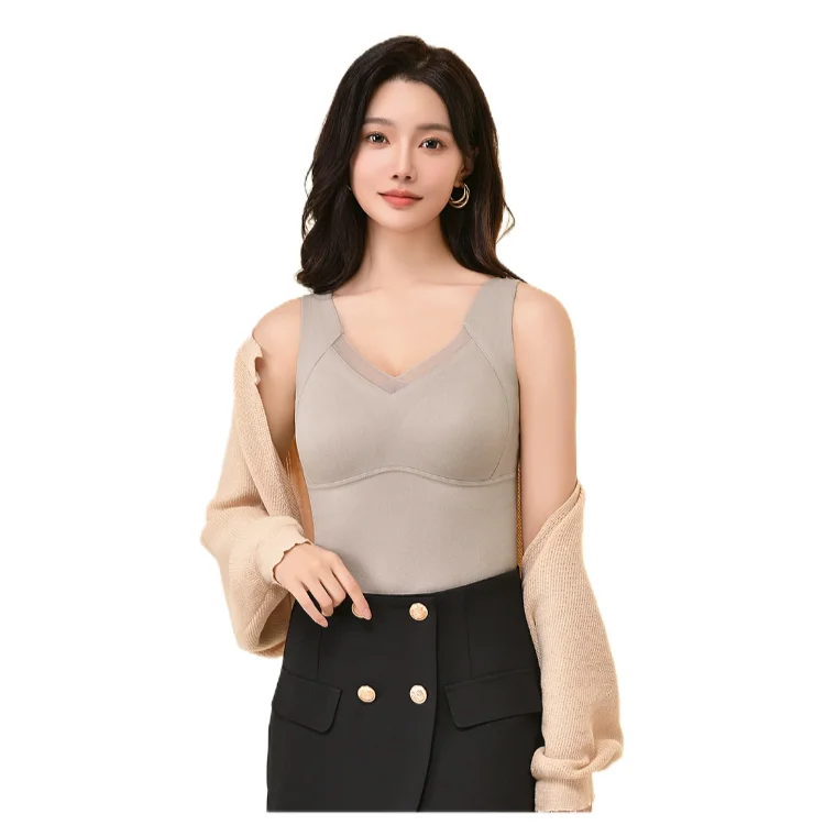 Low price Vest Sexy Beautiful Back Lace V-neck design, soft and skin friendly Graphene heim cashmere fabric High stretch
