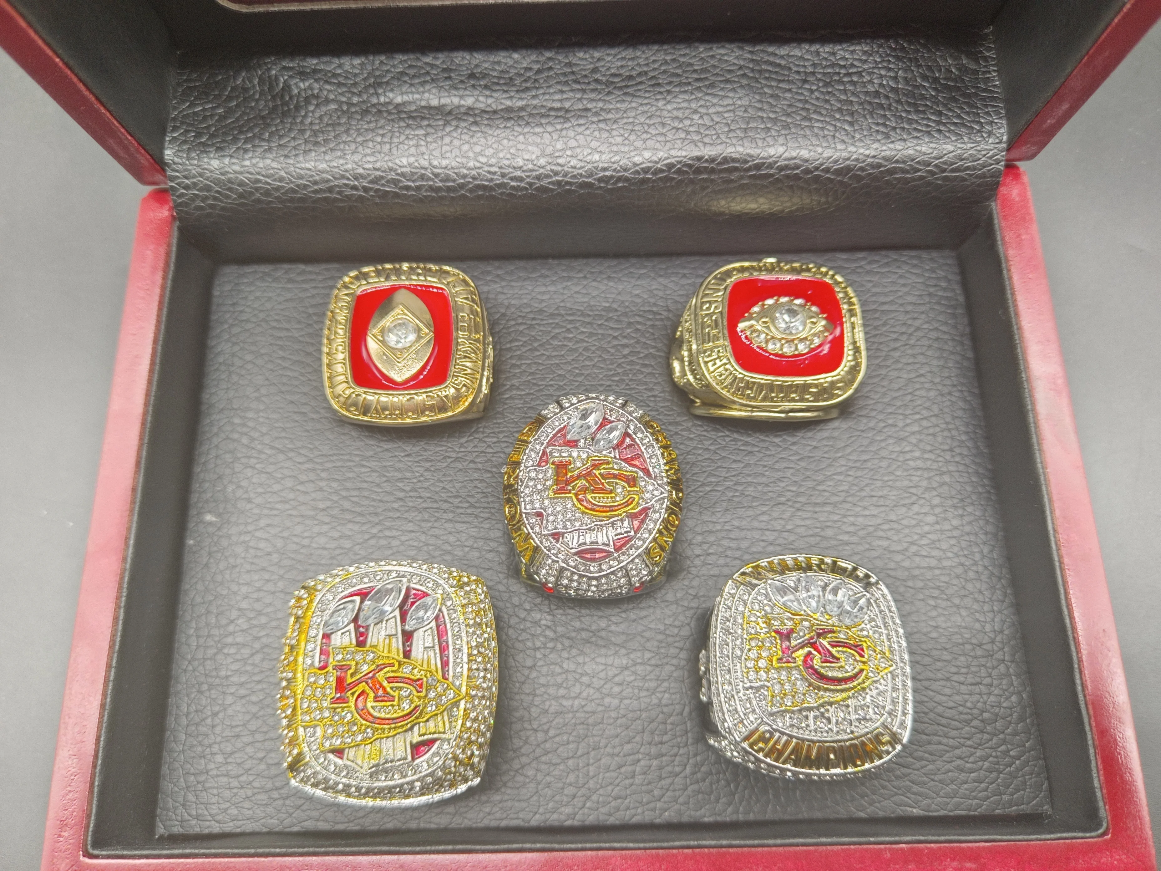 1966 1969 2019 2023 2024 KC Chiefs #15 MAHOMES набор для мужской коллекции колец чемпионата по футболу