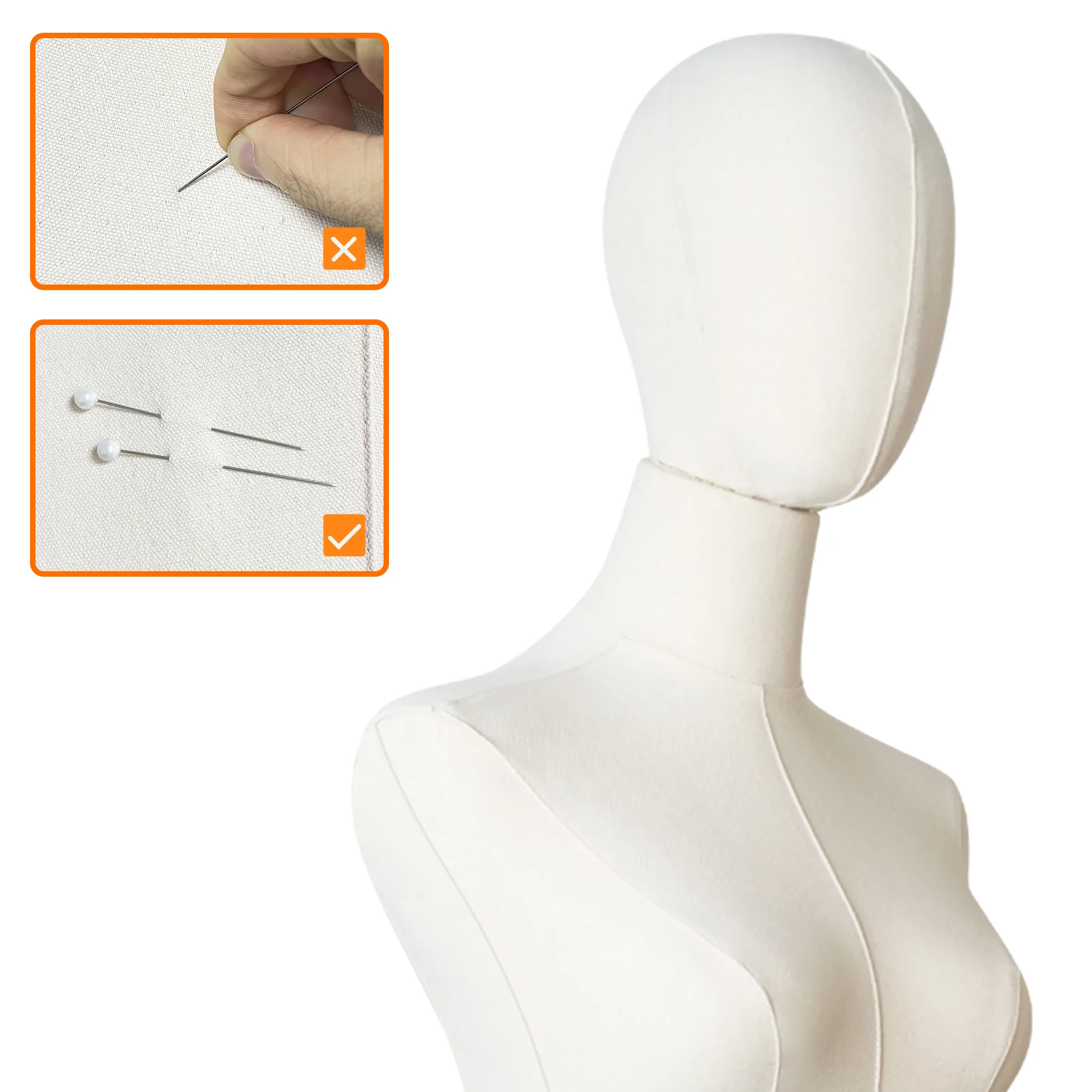 Female Mannequin Torso Dress Forms for Sewing Manicanequin Body Gold  Stand Detachable Head for Clothing Dress Jewelry