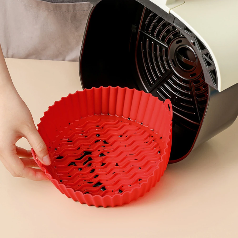 Reusable silicone air fryer liners basket bowl baking mats pad tray air fryer silicone pot
