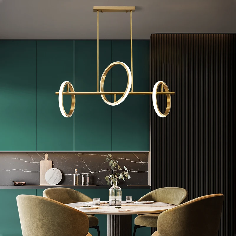 
 Nordic Design Living Room Dining Room Brass Pendant Villa Luxury Copper Brass Chandelier  