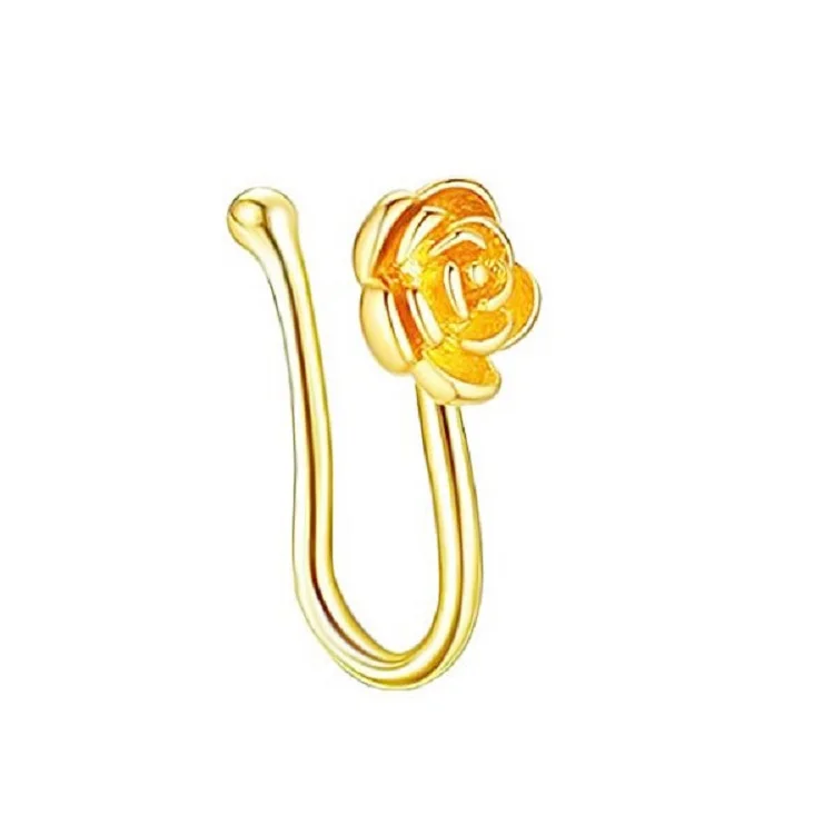 Nose Cuff Non Piercing Stainless Steel Jewelry Gold Plated Silver Dangle Nose Ring Butterfly Jewelry Nose Clip