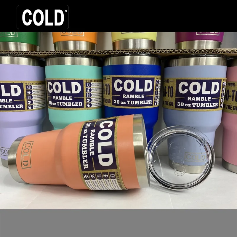 COLD Wholesale Multicolor Frosted Space Portable Ramble 30oz USA Warehouse Double Wall Wine Stainless Steel Tumbler For Adults