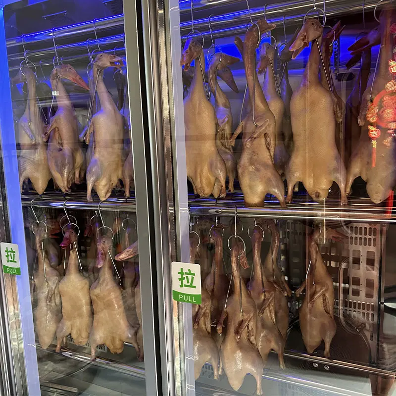 Commercial Stainless Steel Duck Dryer 2 Glass Door Dry Display Refrigerator Goose Drying Fridge