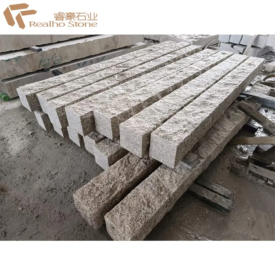 G682 Granite Stone With 6 Surfaces Split Granite Lamp Post