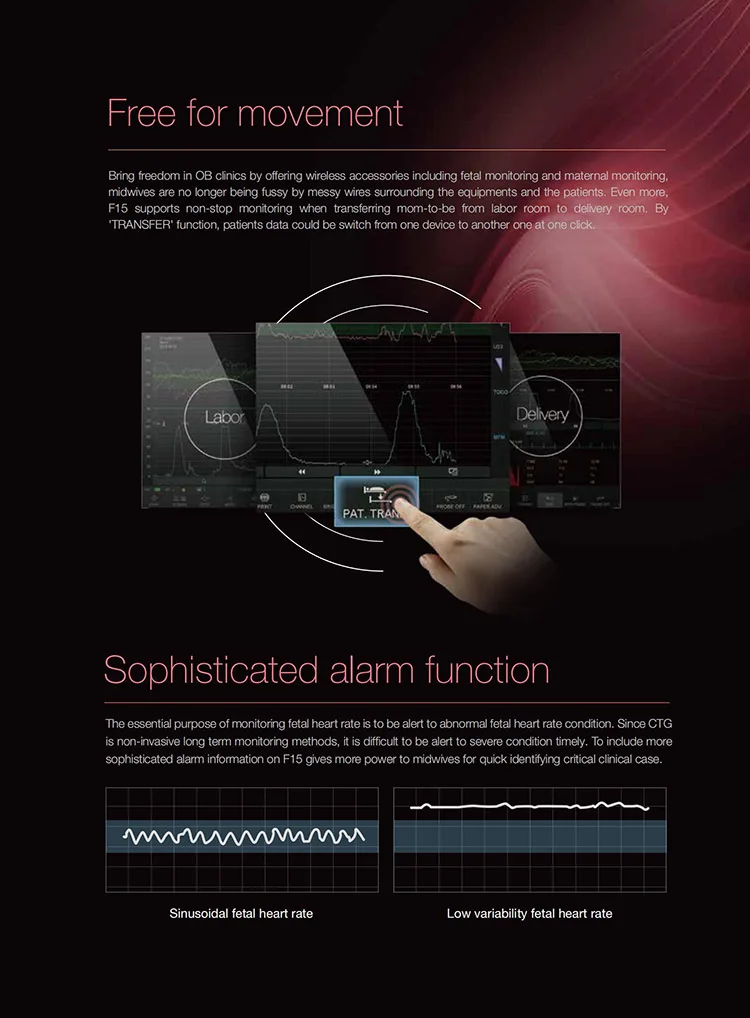 Edan F15 Fetal monitor machine Ysenmed wholesale edan fetal monitor cardiotocography CTG ctg machine maternal fetal monitor