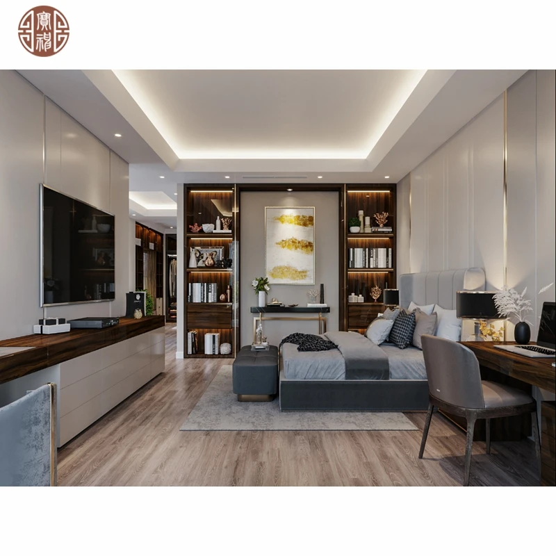 Newest Villa Furniture Design For Bedroom Furniture and Living Room Glossy Ebony Furniture