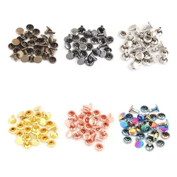 Factory Direct Sales Metal Round Head Rivets For Handbag Double Round Studs Spikes Rivet For Leather Bag Decorative Button