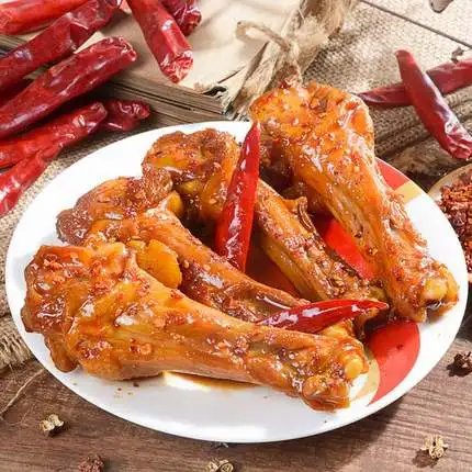 Stewed roast duck leg wine and vegetables cooked food snacks spicy duck snacks