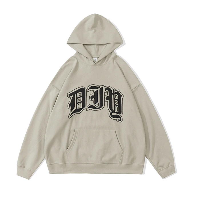 Hip Hop Unisex Heavy Cotton Original Design Hoodie  Wholesale  Old English Text printing Crop Hoodie