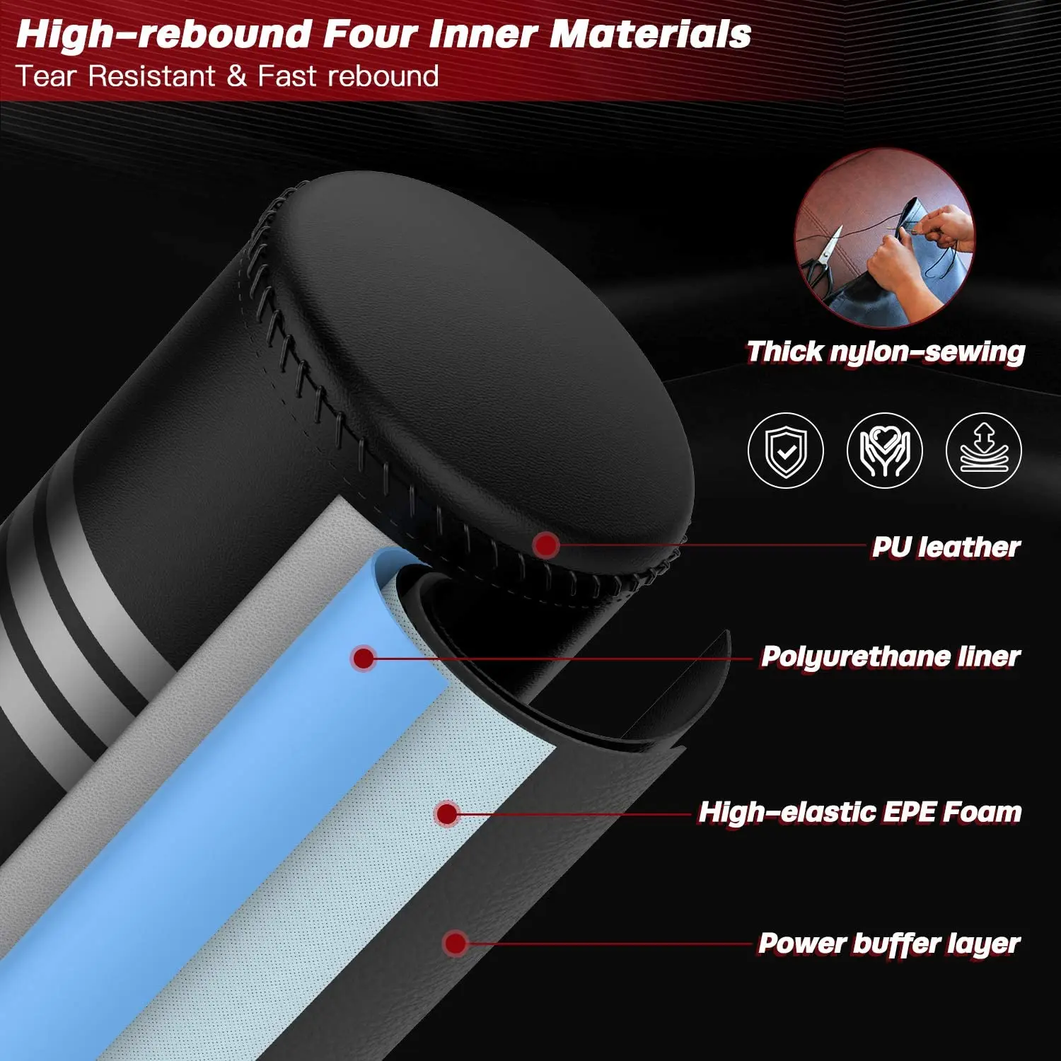 FANDING Freestanding Punching Bag for Home and Gym Workouts Heavy Bag with Stand Suction Cup Base and Dual Shock Absorbers