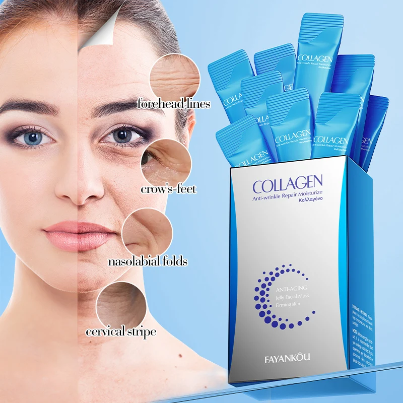 FAYANKOU Korean Skin Care Collagen Jelly Mask Multi-Effect Repair Anti-Wrinkle Moisturizing Firming Beauty Product Facial Mask