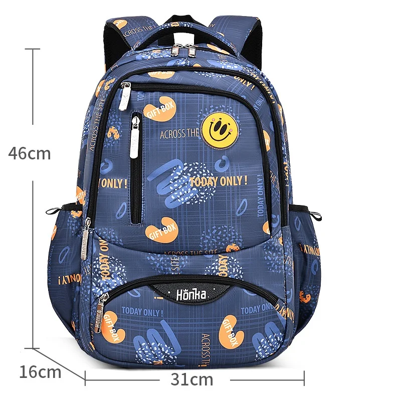 2024 fashion simple student school bag multi-layer easy to store large capacity portable shoulder bag
