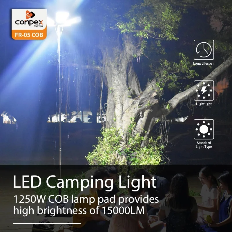 
360 light 120W COB Telescopic Fishing Rod LED Camping light lamp For Outdoor Travel Camp Lantern 