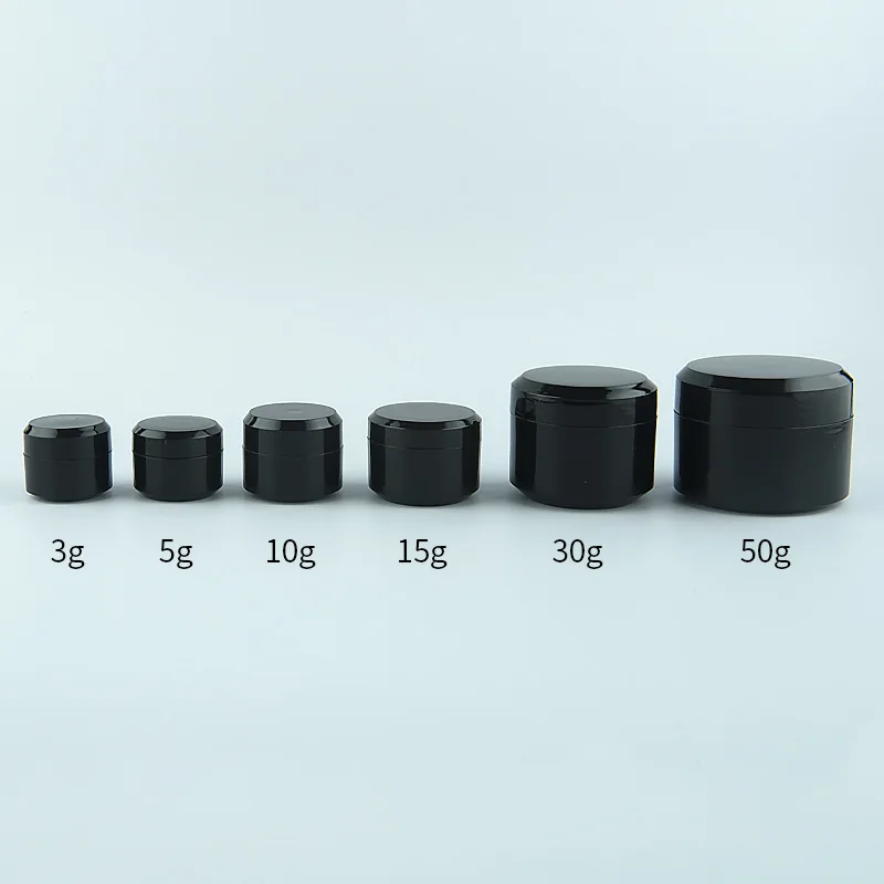 Black 3g 5g 10g 15g 30g 50g Small PP Cosmetic round cream container