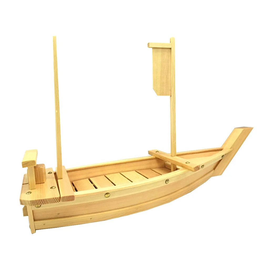 
japanese sushi serving plate wooden sushi boat wholesale 