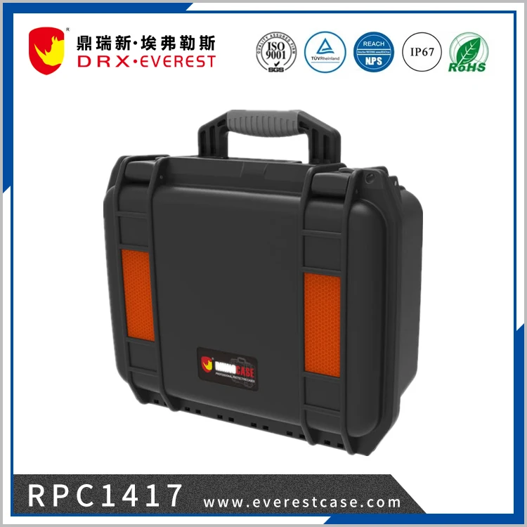 IP67 Hard Plastic Waterproof Shockproof Equipment Case RPC1417 374 * 309 * 177 mm Military Storage Box Hard Case With Foam