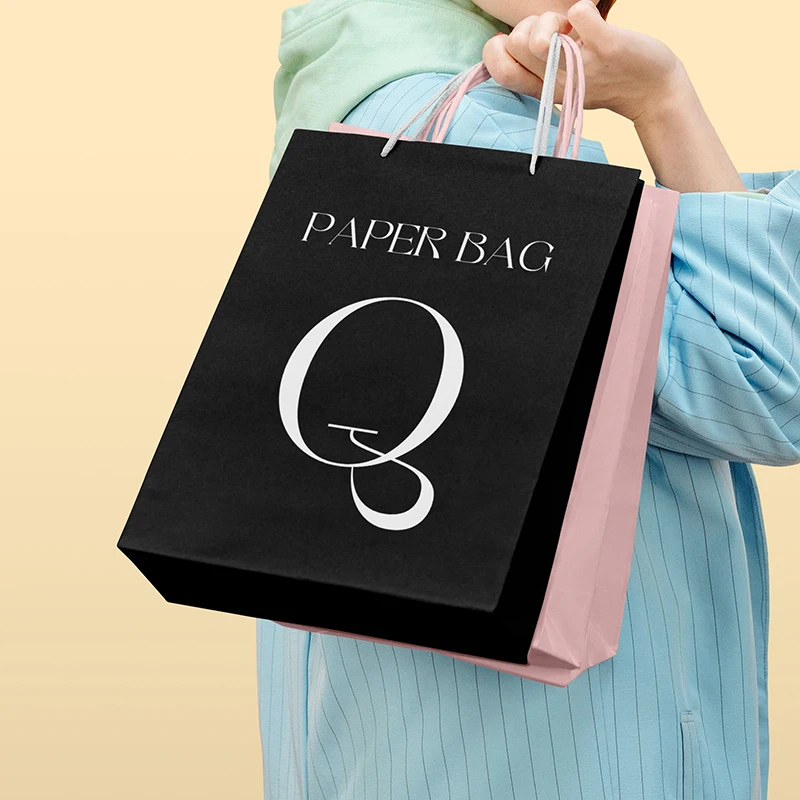 Custom Printing Logo Fashion Luxury recyclable shopping gift carry paper bags with handle