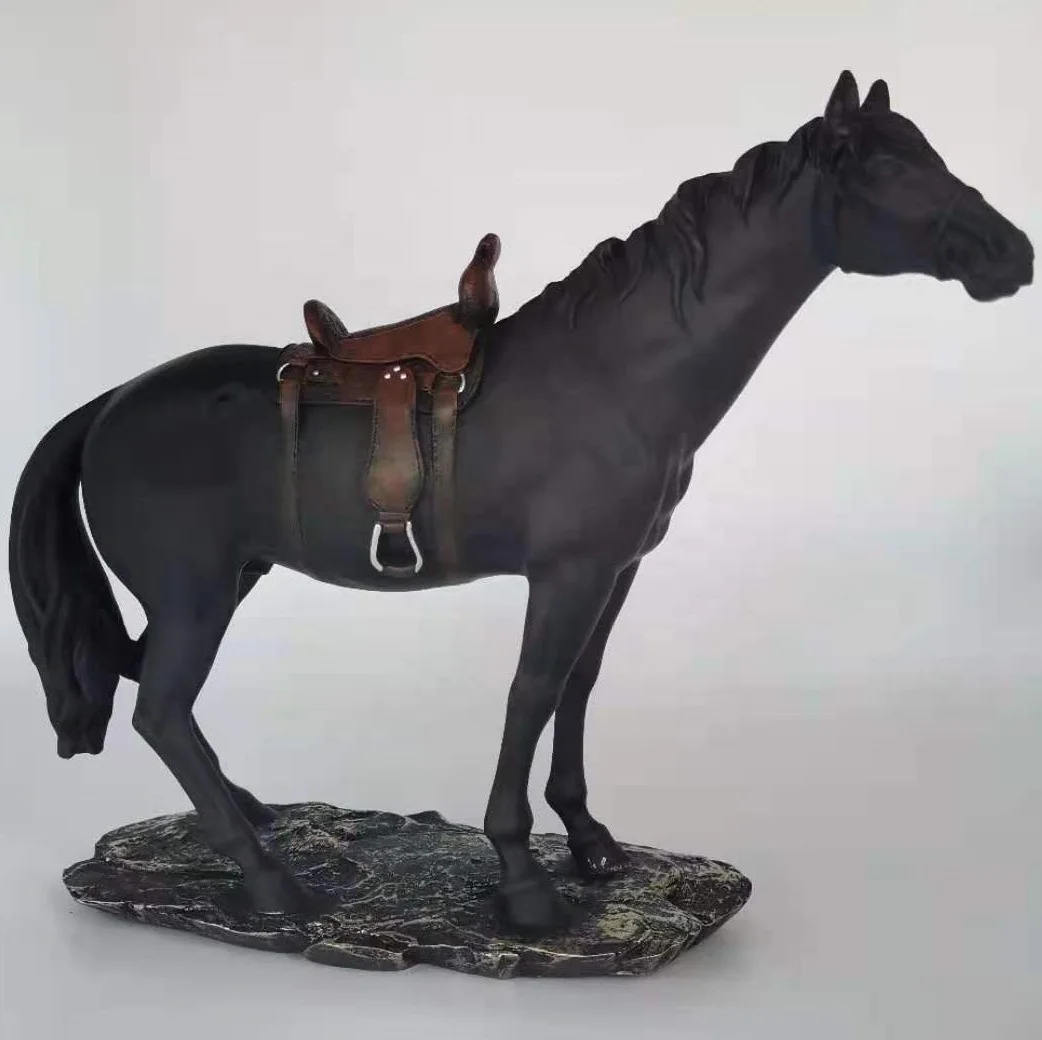 resin decorative brass white black horse figurine carousel horse figurines for table decoration